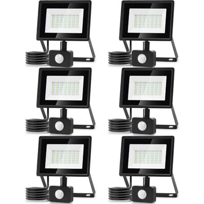 Aigostar - 6Uds Foco LED con Sensor Movimiento 30W,2510LM Super Brillo Focos LED Exterior IP65 Impermeable,Blanco Frío 6500K Proyector Led Exterior,Perfectas para Jardín, Garaje, Patio, etc Aigostar - 6Uds Foco LED con Sensor Movimiento 30W,2510LM Super Brillo Focos LED Exterior IP65 Impermeable,Blanco Frío 6500K Proyector Led Exterior,Perfectas para Jardín, Garaje, Patio, etc