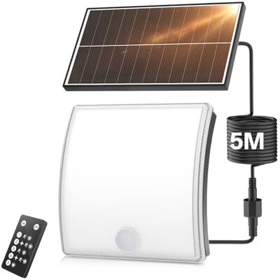 YICAIZI Foco Solar Exterior, Luz Con Sensor De Movimiento, Y 5 Modos, Con Mando A Distancia,Resistente Al Agua Ip65,8500k Luz Solar Exterior Jardin Patio Del Garaje YICAIZI Foco Solar Exterior, Luz Con Sensor De Movimiento, Y 5 Modos, Con Mando A Distancia,Resistente Al Agua Ip65,8500k Luz Solar Exterior Jardin Patio Del Garaje