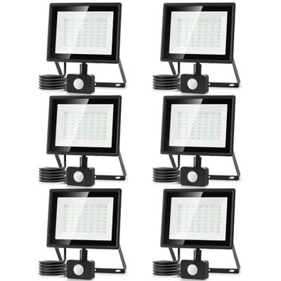 Aigostar - 6Uds Foco LED con Sensor Movimiento 50W,4300LM Super Brillo Focos LED Exterior IP65 Impermeable,Blanco Frío 6500K Proyector Led Exterior,Perfectas para Jardín, Garaje, Patio, etc Aigostar - 6Uds Foco LED con Sensor Movimiento 50W,4300LM Super Brillo Focos LED Exterior IP65 Impermeable,Blanco Frío 6500K Proyector Led Exterior,Perfectas para Jardín, Garaje, Patio, etc