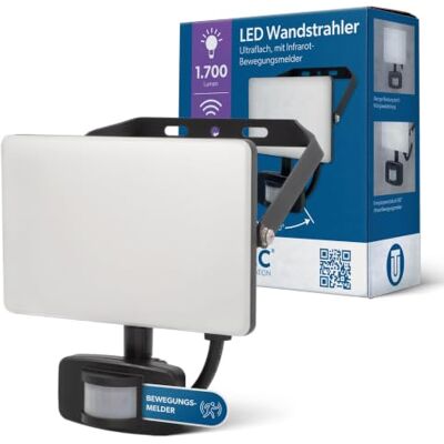 Unitec Foco LED con detector de movimiento, 1700 lm, 4000 K, IP44, antracita Unitec Foco LED con detector de movimiento, 1700 lm, 4000 K, IP44, antracita
