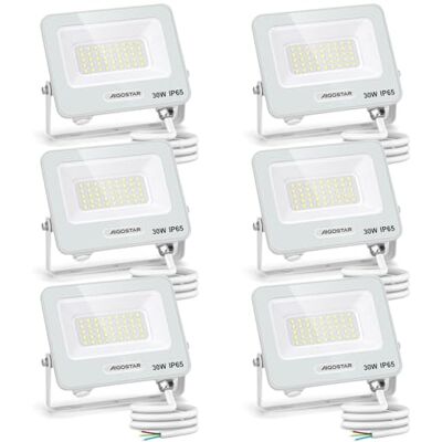 Aigostar Foco LED Exterior 30w, 2450LM Foco Proyector LED, IP65 Impermeable Luz de Seguridad, Luz blanca 6500K Luces led exterior, Para Jardín, Patio, Garaje, Paquete de 6 Aigostar Foco LED Exterior 30w, 2450LM Foco Proyector LED, IP65 Impermeable Luz de Seguridad, Luz blanca 6500K Luces led exterior, Para Jardín, Patio, Garaje, Paquete de 6
