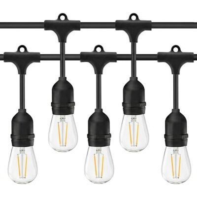 B·LED BARCELONA LED BARCELONA LED Guirnalda decorativa exterior 10 metros con 10 casquillos E27 IP44, luces LED para jardín, terraza, patio, pérgola, bares, restaurantes y eventos al aire libre, color negro B·LED BARCELONA LED BARCELONA LED Guirnalda decorativa exterior 10 metros con 10 casquillos E27 IP44, luces LED para jardín, terraza, patio, pérgola, bares, restaurantes y eventos al aire libre, color negro
