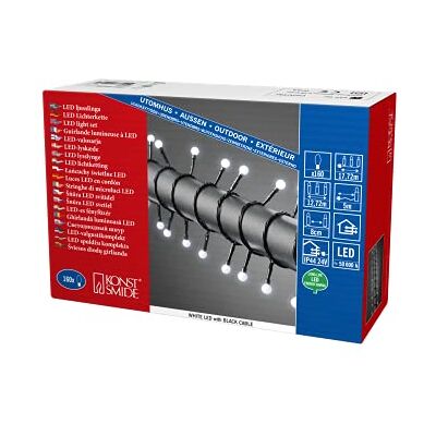 Konstsmide 3695 – 207 LED Luz Cadena, plástico, color negro Konstsmide 3695 – 207 LED Luz Cadena, plástico, color negro