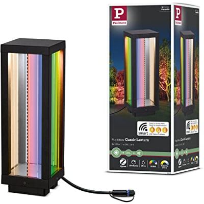 Paulmann Objeto luminoso LED Plug & Shine Classic Lantern Smart Home Zigbee IP44 2W 90lm regulable 300mm antracita aluminio/plástico RGBW Paulmann Objeto luminoso LED Plug & Shine Classic Lantern Smart Home Zigbee IP44 2W 90lm regulable 300mm antracita aluminio/plástico RGBW
