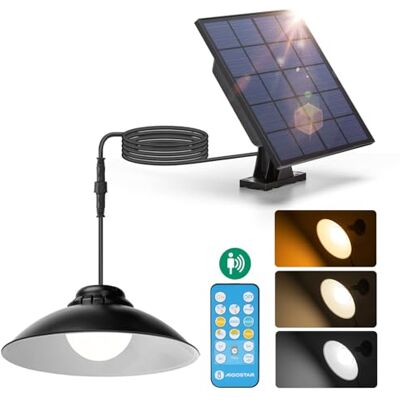 Aigostar Luz Solar Exterior con Sensor Movimiento 50W 500LM Aplique Solar con Mando a Distancia IP65 Lámpara Regulable, Batería de Gran Capacidad, Cable de 3M Aigostar Luz Solar Exterior con Sensor Movimiento 50W 500LM Aplique Solar con Mando a Distancia IP65 Lámpara Regulable, Batería de Gran Capacidad, Cable de 3M