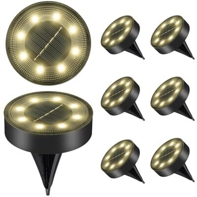 Carehabi Luces Solares Led Exterior Jardin Pack de 8, Luces para Escaleras, IP68 Impermeables, Iluminación LED para Escaleras Exteriores, Escalones, Vallas, Patios, Terrazas,Marrón, Blanco Cálido Carehabi Luces Solares Led Exterior Jardin Pack de 8, Luces para Escaleras, IP68 Impermeables, Iluminación LED para Escaleras Exteriores, Escalones, Vallas, Patios, Terrazas,Marrón, Blanco Cálido