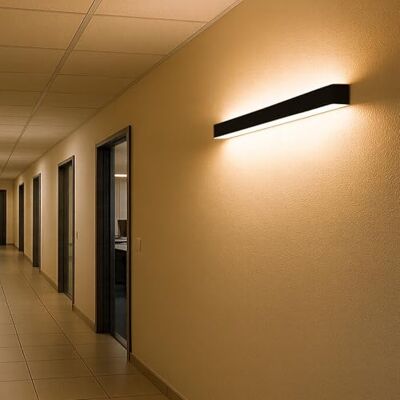 LED ATOMANT Aplique de Pared LED Negro 83CM 14W Color Luz Calida Color Blanco Calido 3000K, Uso horizontal o vertical, Apto para exterior e interior, Diseño moderno y resistente LED ATOMANT Aplique de Pared LED Negro 83CM 14W Color Luz Calida Color Blanco Calido 3000K, Uso horizontal o vertical, Apto para exterior e interior, Diseño moderno y resistente
