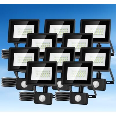 Aigostar Foco LED con Sensor Movimiento 20W,1650LM Super Brillo Focos Exterior IP65 Impermeable,Blanco Frío 6500K Proyector Led Exterior,Perfectas para Jardín, Garaje, Patio, Paquete de 10 Aigostar Foco LED con Sensor Movimiento 20W,1650LM Super Brillo Focos Exterior IP65 Impermeable,Blanco Frío 6500K Proyector Led Exterior,Perfectas para Jardín, Garaje, Patio, Paquete de 10