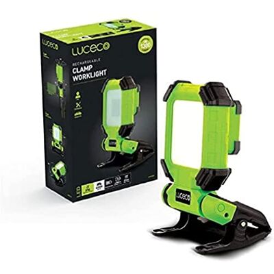 Luceco Luz de Trabajo Recargable, Foco LED de 15W, Lámpara Portátil IP54 Impermeable, Literna para la Reparación de Automóviles, Pesca, Camping Luceco Luz de Trabajo Recargable, Foco LED de 15W, Lámpara Portátil IP54 Impermeable, Literna para la Reparación de Automóviles, Pesca, Camping