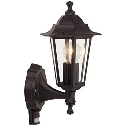 Brilliant Crown Lámpara de Pared para Exterior con Detector de Movimiento (1 Bombilla de 60 W), Color Negro Brilliant Crown Lámpara de Pared para Exterior con Detector de Movimiento (1 Bombilla de 60 W), Color Negro
