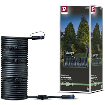 Paulmann 93930 Plug & Shine Connector exterior 10 m 1in-5out IP68 2x1,5 mm² 93930 Cable de extensión, cable de conexión, iluminación exterior, Negro Paulmann 93930 Plug & Shine Connector exterior 10 m 1in-5out IP68 2x1,5 mm² 93930 Cable de extensión, cable de conexión, iluminación exterior, Negro