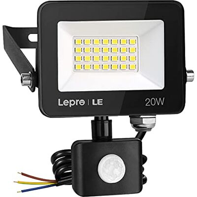 Lepro Foco LED Exterior 20W Con Sensor de Movimiento PIR, 2000 Lúmenes Lepro Foco LED Exterior 20W Con Sensor de Movimiento PIR, 2000 Lúmenes