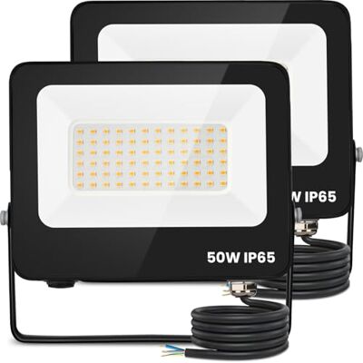 Aigostar Foco Led Exterior 50w 4500 lúmen,Impermeable IP65,Proyector LED Blanco Natural 4000 K para Jardín,Patio,Garaje,Parque 2 piezas Aigostar Foco Led Exterior 50w 4500 lúmen,Impermeable IP65,Proyector LED Blanco Natural 4000 K para Jardín,Patio,Garaje,Parque 2 piezas