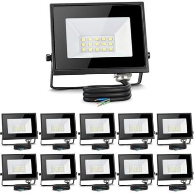 Aigostar Foco LED Exterior 10w 900LM, Impermeable IP65,6500K, 10pcs Aigostar Foco LED Exterior 10w 900LM, Impermeable IP65,6500K, 10pcs