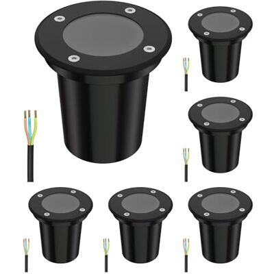 ledscom.de 6x lámpara empotrada en el suelo BOLI para exteriores, IP67, negra, redonda, 108mm Ø, 1x GU10 máx. 15W, esmerilado ledscom.de 6x lámpara empotrada en el suelo BOLI para exteriores, IP67, negra, redonda, 108mm Ø, 1x GU10 máx. 15W, esmerilado