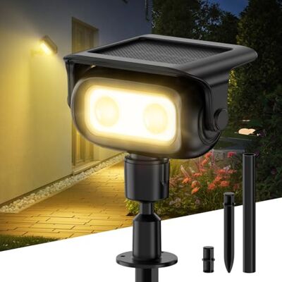 Smiling Shark Luz Solar Exterior Jardin, Foco LED Exterior Solar con Sensor de Movimiento 4 Modos & 2 Montaje IP65 Lampara Solar Exterior Jardin para Patio Terraza (1, Blanco Cálido) Smiling Shark Luz Solar Exterior Jardin, Foco LED Exterior Solar con Sensor de Movimiento 4 Modos & 2 Montaje IP65 Lampara Solar Exterior Jardin para Patio Terraza (1, Blanco Cálido)
