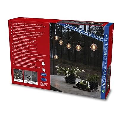 Konstsmide Cadena de jardín de cerveza solar (10 diodos ámbar, exterior, cable negro, 2 baterías de litio/1 CR2025 (incluido) Konstsmide Cadena de jardín de cerveza solar (10 diodos ámbar, exterior, cable negro, 2 baterías de litio/1 CR2025 (incluido)
