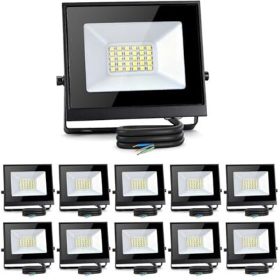 Aigostar Foco LED Exterior 20w 1650LM, Impermeable IP65,6500K, 10pcs Aigostar Foco LED Exterior 20w 1650LM, Impermeable IP65,6500K, 10pcs