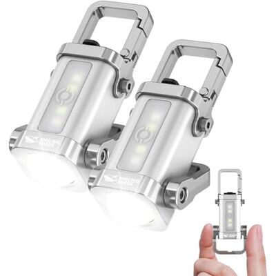 Smiling Shark Mini Linterna, Linterna LED Llavero 400 Lúmenes COB Recargable Tipo-C Multi-Modos (Alto/Bajo/Intermitente/SOS) para Exterior Viajes Emergencias (Lote de 1) (2 PACK) Smiling Shark Mini Linterna, Linterna LED Llavero 400 Lúmenes COB Recargable Tipo-C Multi-Modos (Alto/Bajo/Intermitente/SOS) para Exterior Viajes Emergencias (Lote de 1) (2 PACK)