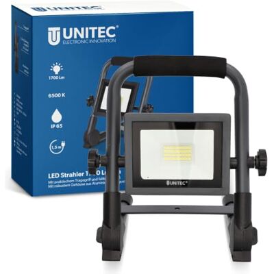 Unitec LED Foco con asa, 20 W, 1600 lúmenes, IP65, antracita Unitec LED Foco con asa, 20 W, 1600 lúmenes, IP65, antracita