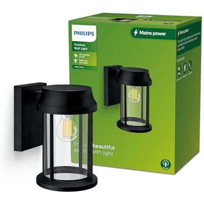 Philips Lighting: Aplique pared Exterior Bellini, formato redondo, negro, max. 25W, resistente a intemperie IP44 (no incluye bombilla) Philips Lighting: Aplique pared Exterior Bellini, formato redondo, negro, max. 25W, resistente a intemperie IP44 (no incluye bombilla)