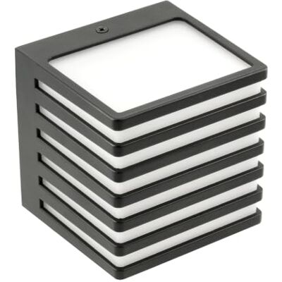 GTV Aplique de Pared LED Exterior SIROLO, Diseño Moderno Geométrico, Protección IP54, 10W 1000 lm, 4000K Luz Neutra, Lámpara para Fachada y Jardín, Negro GTV Aplique de Pared LED Exterior SIROLO, Diseño Moderno Geométrico, Protección IP54, 10W 1000 lm, 4000K Luz Neutra, Lámpara para Fachada y Jardín, Negro