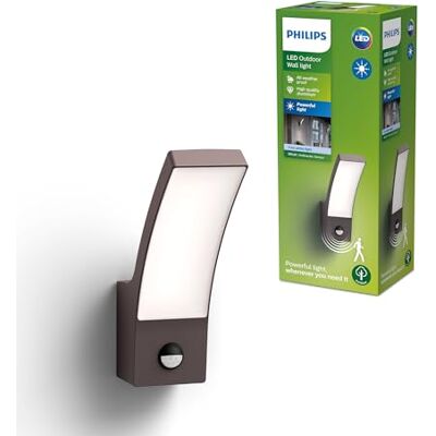 Philips Splay Aplique de Pared Exterior LED, 12 W, 1600 lm, Luz Blanca Fría de 4000 K, Resistente a Intemperie IP44, Sensor de Movimiento Infrarrojos, LED integrado, Duradero, Aluminio, Gris Antracita Philips Splay Aplique de Pared Exterior LED, 12 W, 1600 lm, Luz Blanca Fría de 4000 K, Resistente a Intemperie IP44, Sensor de Movimiento Infrarrojos, LED integrado, Duradero, Aluminio, Gris Antracita