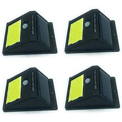 LEOFLA 4 x focos de energía solar al aire libre con 48 LED y sensor de movimiento LEOFLA 4 x focos de energía solar al aire libre con 48 LED y sensor de movimiento