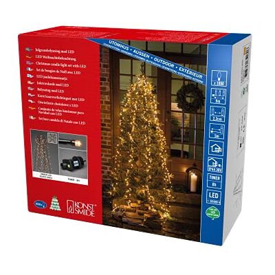 Konstsmide Micro LED Compactlights Lámpara de árbol con anillo (6 hilos de 180 diodos, temporizador de 8 horas, 1080 diodos de color ámbar, transformador exterior de 30 V IP44), 9 W, cable Konstsmide Micro LED Compactlights Lámpara de árbol con anillo (6 hilos de 180 diodos, temporizador de 8 horas, 1080 diodos de color ámbar, transformador exterior de 30 V IP44), 9 W, cable