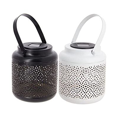 Xanlite – – Linterna solar de metal – Color negro o blanco aleatorio – Temperatura blanca cálida – Autonomía/tiempo de carga 8 h – Portavelas solares – Interior/ Exterior Metal interior dorado Xanlite – – Linterna solar de metal – Color negro o blanco aleatorio – Temperatura blanca cálida – Autonomía/tiempo de carga 8 h – Portavelas solares – Interior/ Exterior Metal interior dorado