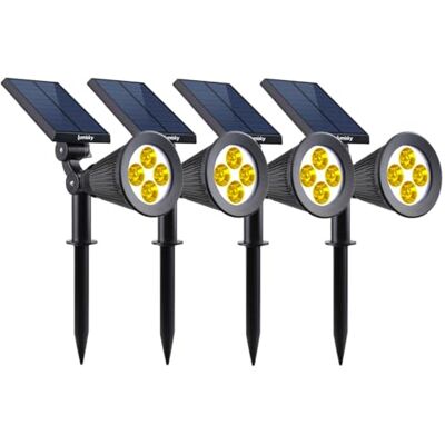 Lumisky Lote de 4 focos solares para pinchar o fijar (2 en 1, luz regulable, LED, blanco, H42 cm) Lumisky Lote de 4 focos solares para pinchar o fijar (2 en 1, luz regulable, LED, blanco, H42 cm)