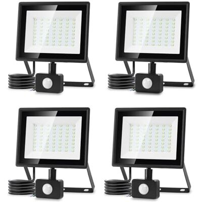 Aigostar Foco LED con Sensor Movimiento 50W,4300LM Super Brillo Focos LED Exterior IP65 Impermeable,Blanco Frío 6500K Proyector Led Exterior,Perfectas para Jardín, Garaje, Patio,paquete de 4 Aigostar Foco LED con Sensor Movimiento 50W,4300LM Super Brillo Focos LED Exterior IP65 Impermeable,Blanco Frío 6500K Proyector Led Exterior,Perfectas para Jardín, Garaje, Patio,paquete de 4