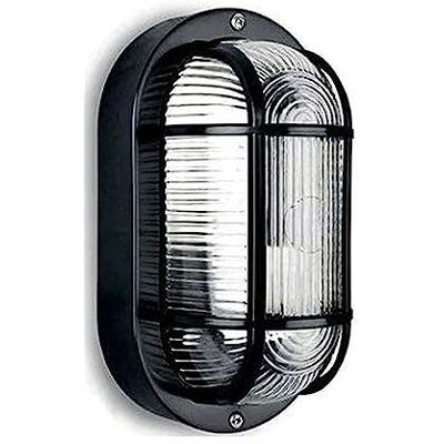 EDM APLIQUE IP54 OVAL NEGRO 1XE27 40W 20x11,3 CM MOD. OVALO TARRAGONA Ø27 CM EDM APLIQUE IP54 OVAL NEGRO 1XE27 40W 20x11,3 CM MOD. OVALO TARRAGONA Ø27 CM