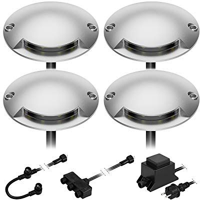 ledscom.de Lámpara LED de superficie para suelo Bunda, 1 luz, para exteriores, transitable, blanco cálido, juego de 4 ledscom.de Lámpara LED de superficie para suelo Bunda, 1 luz, para exteriores, transitable, blanco cálido, juego de 4