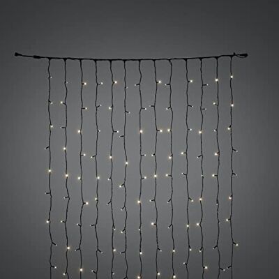 Konstsmide 4825 – 107 – Cortina de Hightech System Ampliación/luz LED/para exterior (IP44)/208 diodos de blanco cálido/Negro Soft Cable Konstsmide 4825 – 107 – Cortina de Hightech System Ampliación/luz LED/para exterior (IP44)/208 diodos de blanco cálido/Negro Soft Cable