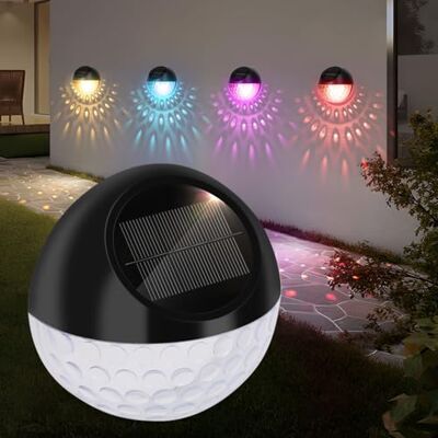 Aigostar Aplique pared exterior Solar,Cambio de color automático RGB,Apliques Exteriores Solares,IP44 Impermeables Luces exterior para Jardin Valla Porche Pared Patio,4 Piezas Aigostar Aplique pared exterior Solar,Cambio de color automático RGB,Apliques Exteriores Solares,IP44 Impermeables Luces exterior para Jardin Valla Porche Pared Patio,4 Piezas