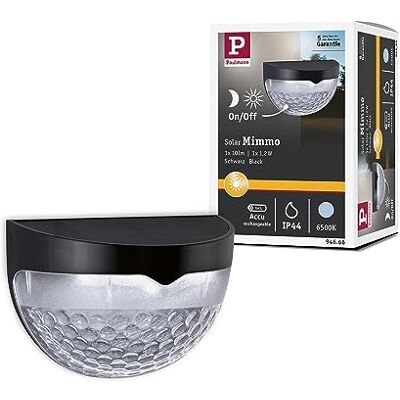 Paulmann Mimmo-Lámpara LED Solar para Camino (IP44, Redonda, Incluye 1 Panel Exterior de plástico de 1,2 W, luz Blanca Diurna, Color Negro, 6500 K, 1.2 W Paulmann Mimmo-Lámpara LED Solar para Camino (IP44, Redonda, Incluye 1 Panel Exterior de plástico de 1,2 W, luz Blanca Diurna, Color Negro, 6500 K, 1.2 W