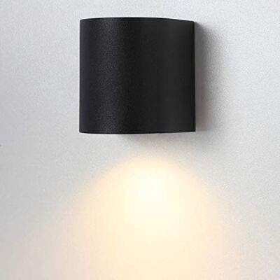 LUSSIOL Aplique de Pared para Interior y Exterior Lazy S, Negro LUSSIOL Aplique de Pared para Interior y Exterior Lazy S, Negro