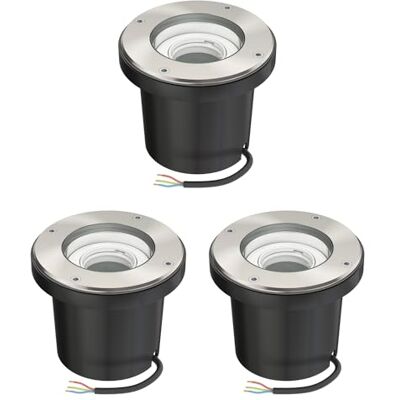 ledscom.de 3 unidades Lámpara empotrada en el suelo BOFU para exteriores, IP67, orientable, acero inoxidable, redonda, 150mm Ø, 1x GU10 máx. 15W ledscom.de 3 unidades Lámpara empotrada en el suelo BOFU para exteriores, IP67, orientable, acero inoxidable, redonda, 150mm Ø, 1x GU10 máx. 15W