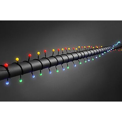 Konstsmide Guirnalda de luces para interior/exterior, 80 LED amarillos redondos pequeños, cable negro, de (3691-007), multicolor, 160 LEDS, E5 Konstsmide Guirnalda de luces para interior/exterior, 80 LED amarillos redondos pequeños, cable negro, de (3691-007), multicolor, 160 LEDS, E5