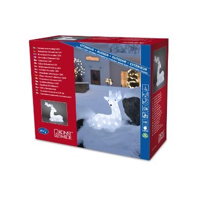 Konstsmide ' 6181 – 203 – Figura acrílica LED "Reno tumbado/para exterior (IP44)/VDE/transformador exterior 24 V 40 diodos de blanco frío, cable transparente) Konstsmide ' 6181 – 203 – Figura acrílica LED "Reno tumbado/para exterior (IP44)/VDE/transformador exterior 24 V 40 diodos de blanco frío, cable transparente)