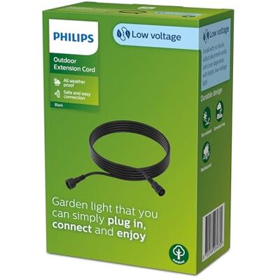Philips Lighting: Cable Negro Exterior 5m GardenLink, bajo voltaje, negro, 24V, resistente al agua IP67 Philips Lighting: Cable Negro Exterior 5m GardenLink, bajo voltaje, negro, 24V, resistente al agua IP67