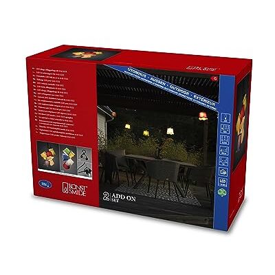 Konstsmide Cadenas de jardín de Cerveza LED, ampliación del Sistema, 10 diodos ámbar, Exterior (IP44), Cable Negro Konstsmide Cadenas de jardín de Cerveza LED, ampliación del Sistema, 10 diodos ámbar, Exterior (IP44), Cable Negro