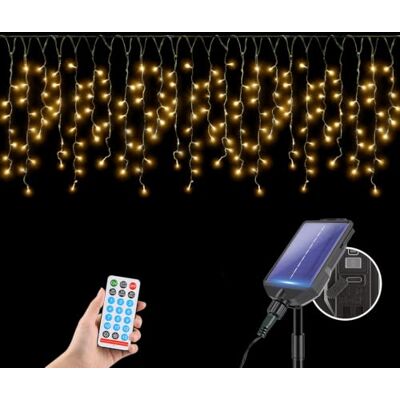 SALCAR Cadena de luces de 480 LED efecto lluvia helada de 15,6 m con control remoto SALCAR Cadena de luces de 480 LED efecto lluvia helada de 15,6 m con control remoto
