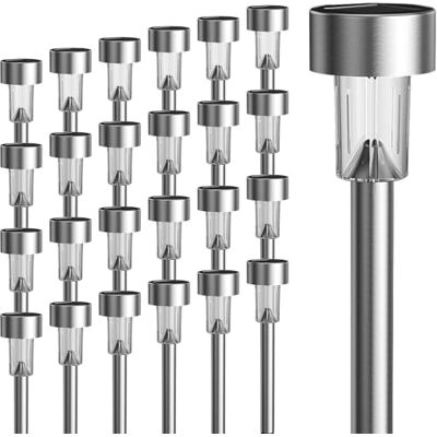 GIGALUMI Paquete de 24 luces solares para caminos, de acero inoxidable, impermeables, con encendido y apagado automático, para exteriores, luces LED solares para paisajes, para jardín, patio GIGALUMI Paquete de 24 luces solares para caminos, de acero inoxidable, impermeables, con encendido y apagado automático, para exteriores, luces LED solares para paisajes, para jardín, patio