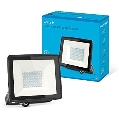 GARZA Foco LED Basic 50 W de exterior, 4770 lm, luz fría 6500K, ángulo 120º, IP65 impermeable GARZA Foco LED Basic 50 W de exterior, 4770 lm, luz fría 6500K, ángulo 120º, IP65 impermeable