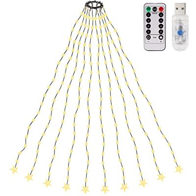 SALCAR 2m x 10 Cadena de Luces para Árbol de Navidad, Impermeable LED Luz Cadena Ligera Navidad, 200 Leds Cadena Luminosa Cable de Verde, Navidad Fiestas Boda Blanco cálido SALCAR 2m x 10 Cadena de Luces para Árbol de Navidad, Impermeable LED Luz Cadena Ligera Navidad, 200 Leds Cadena Luminosa Cable de Verde, Navidad Fiestas Boda Blanco cálido