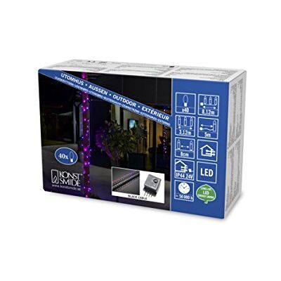 Konstsmide 3797 – 540 Micro LED Luz Cadena con cambio de color rojo/azul/para exterior (IP44)/40 farbwechselnde diodos, transformador exterior de 24 V, cable negro) Konstsmide 3797 – 540 Micro LED Luz Cadena con cambio de color rojo/azul/para exterior (IP44)/40 farbwechselnde diodos, transformador exterior de 24 V, cable negro)
