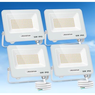 Aigostar Foco LED Exterior 50w, 4500LM Foco Proyector LED, IP65 Impermeable Luz de Seguridad, Natural 4000K Luces led exterior, Para Jardín, Patio, Garaje, Paquete de 4 Aigostar Foco LED Exterior 50w, 4500LM Foco Proyector LED, IP65 Impermeable Luz de Seguridad, Natural 4000K Luces led exterior, Para Jardín, Patio, Garaje, Paquete de 4