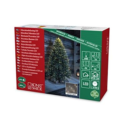 Konstsmide Guirnalda de luces LED "Tropfenlametta" / para interiores (IP20) / VDE probado, transformador interior de 12 V, alambre de cobre, 24 hilos de 20 ledes Konstsmide Guirnalda de luces LED "Tropfenlametta" / para interiores (IP20) / VDE probado, transformador interior de 12 V, alambre de cobre, 24 hilos de 20 ledes